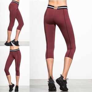 Olympia Nusa Cropped Leggings Ruby‎ Black Stripe